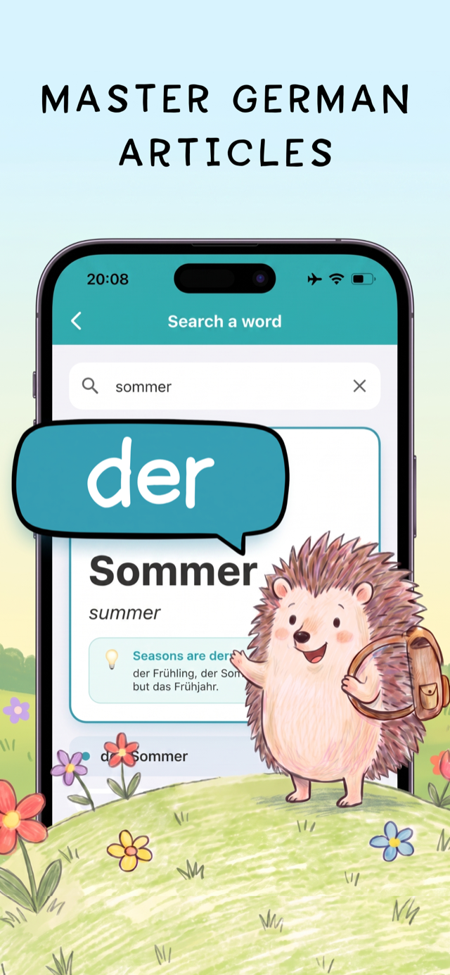 Der Die Das: search any German noun and see its article instantly — der Sommer